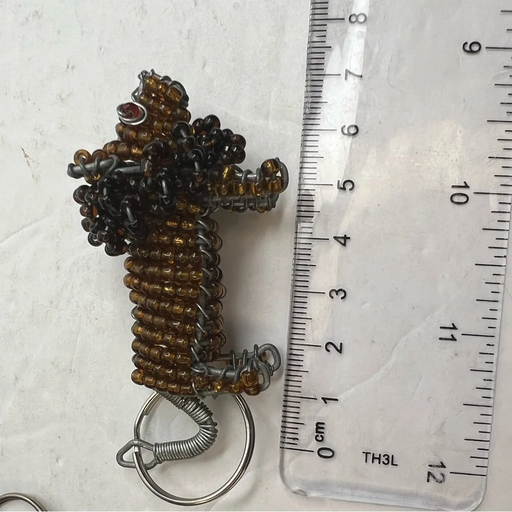 Ladybug Zebra Hippo Elephant Lion Animal Beaded Key Chains Charms Keychains